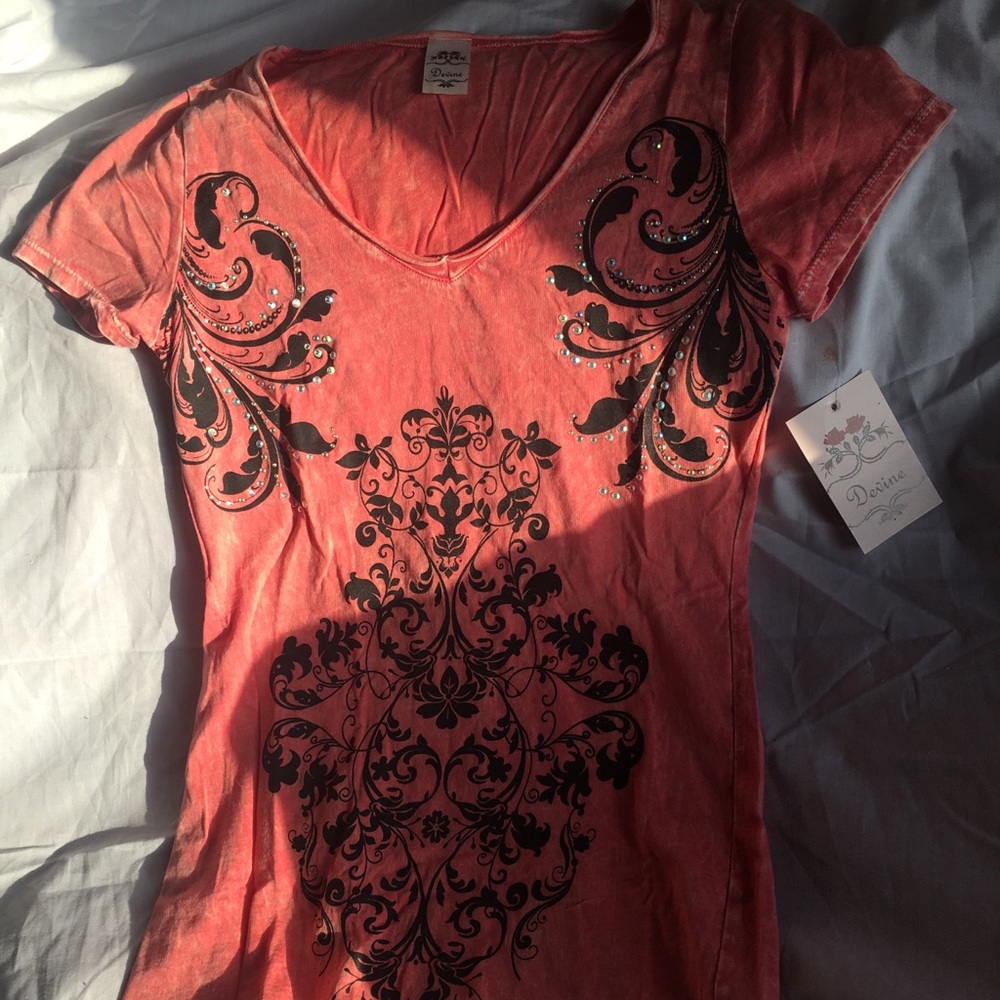 Distress t-shirt orange M
